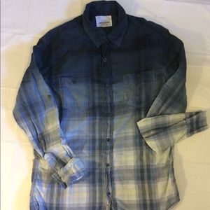 Degrade shirt slim Men’s plaid long sleeve shirt